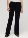 Superdry Low Rise Cord Flare Jeans, Black