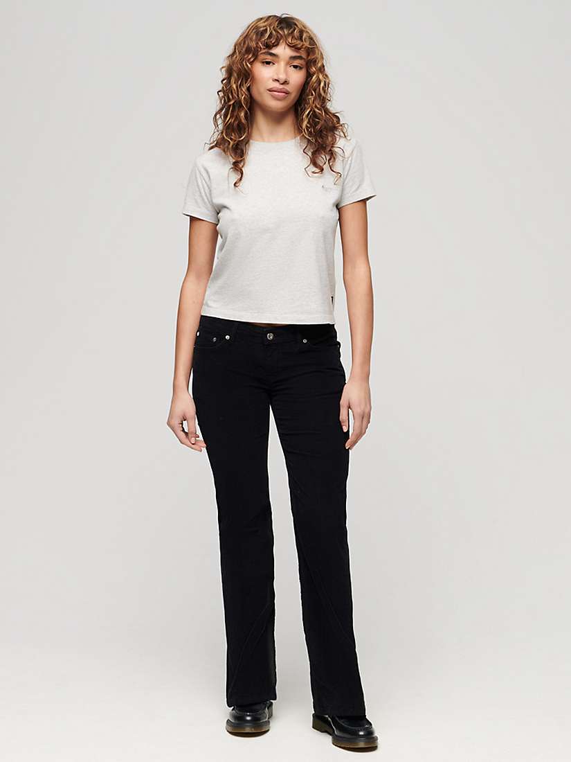 Buy Superdry Low Rise Cord Flare Jeans, Black Online at johnlewis.com