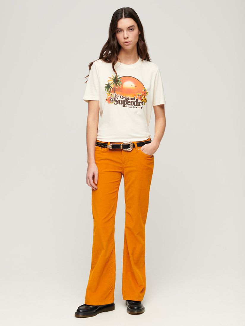 Womens - Mid Rise Slim Cord Flare Jeans in Pumpkin Spice