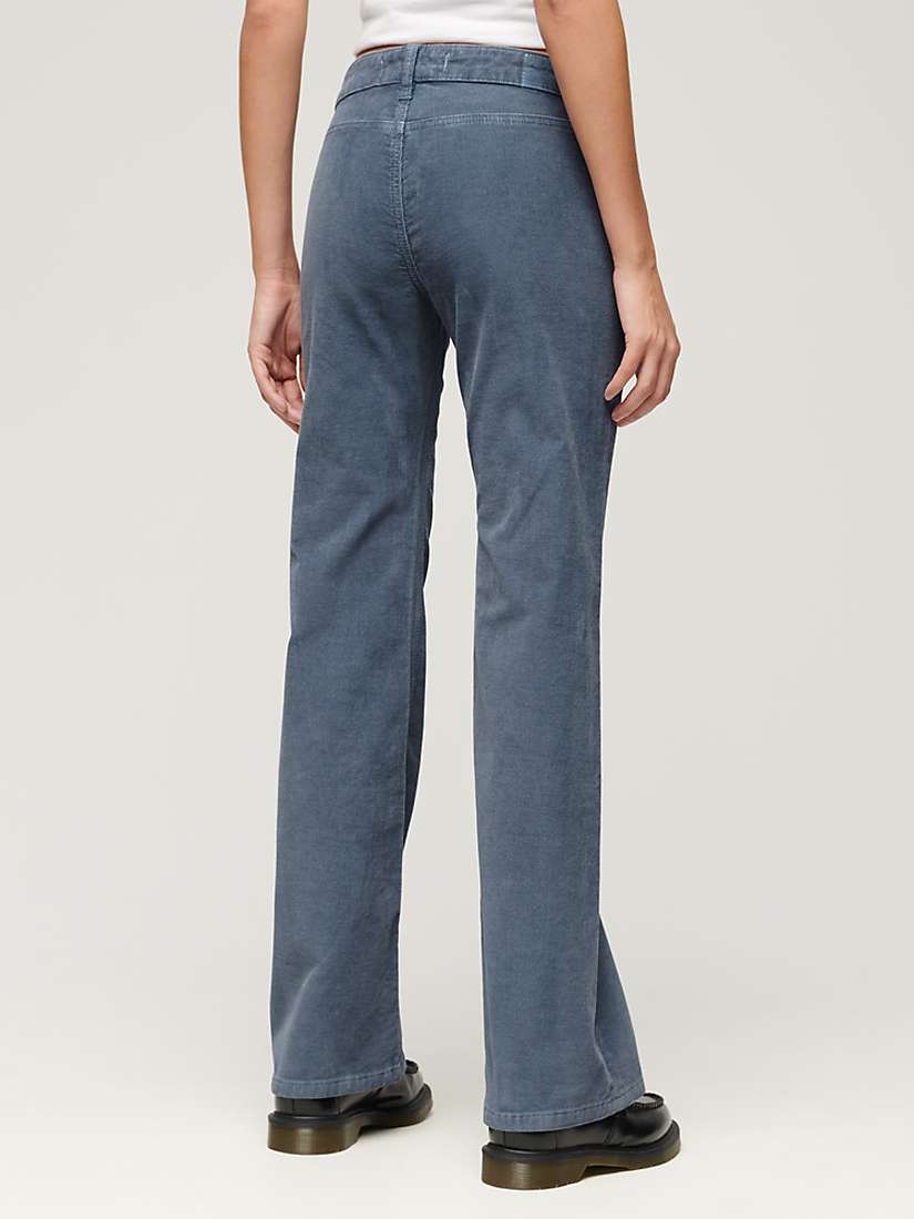 Buy Superdry Low Rise Cord Flare Jeans, Washed Denim Blue Online at johnlewis.com