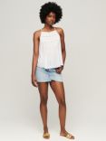 Superdry Vintage Lace Yoke Cami Top, Off White