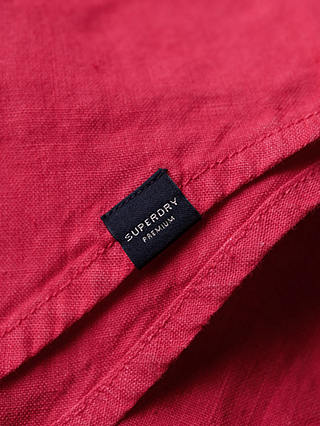 Superdry Casual Linen Boyfriend Shirt, Electric Pink