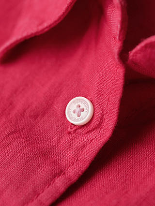 Superdry Casual Linen Boyfriend Shirt, Electric Pink
