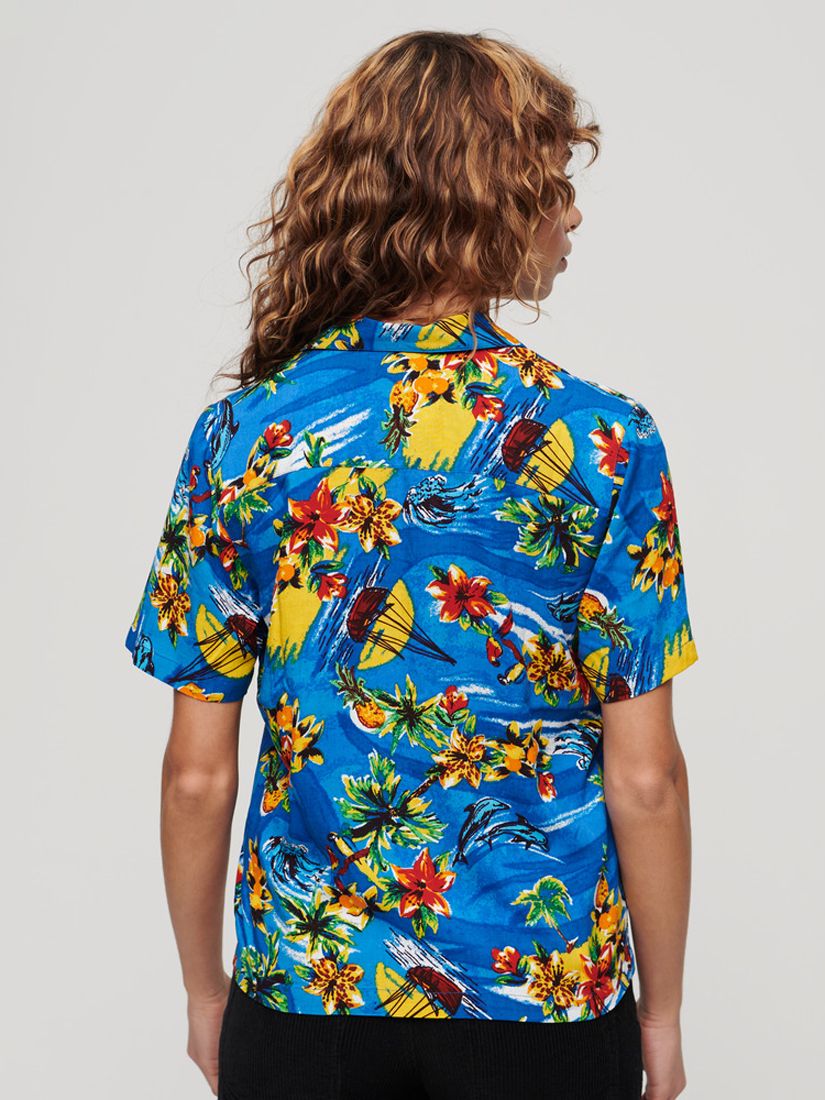 Buy Superdry Beach Resort Shirt, Blue Dolphin Ocean Online at johnlewis.com