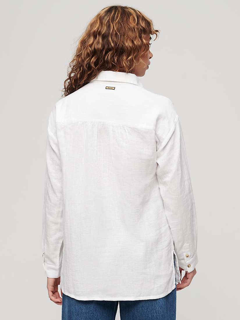 Buy Superdry Longline Beach Shirt, White Online at johnlewis.com