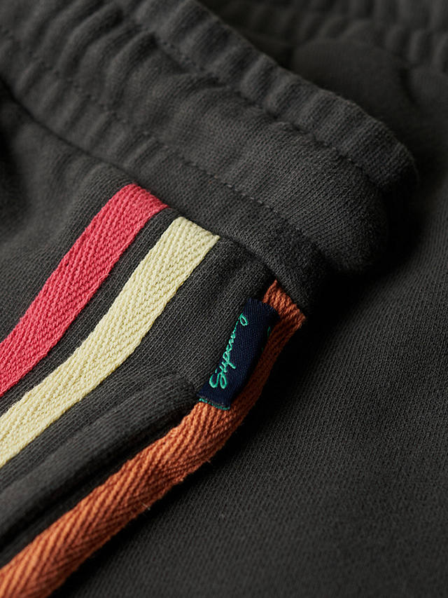 Superdry Rainbow Side Stripe Logo Shorts, Washed Black