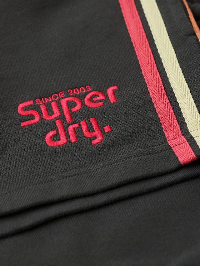 Superdry Rainbow Side Stripe Logo Shorts, Washed Black