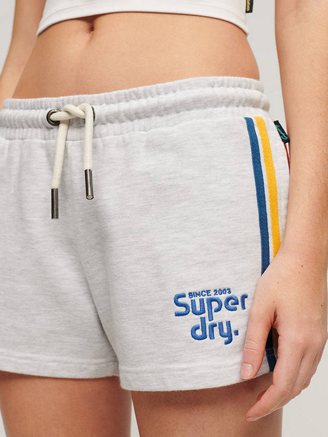 Superdry Rainbow Side Stripe Logo Shorts, Ice Grey Marl