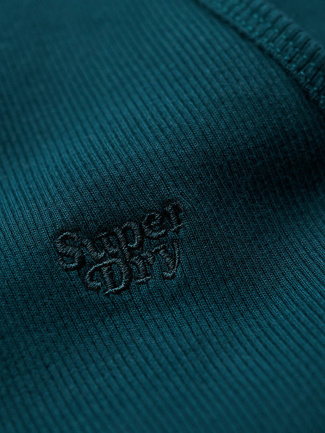 Superdry Essential Logo Racer Vest Top, Dark Pine Green