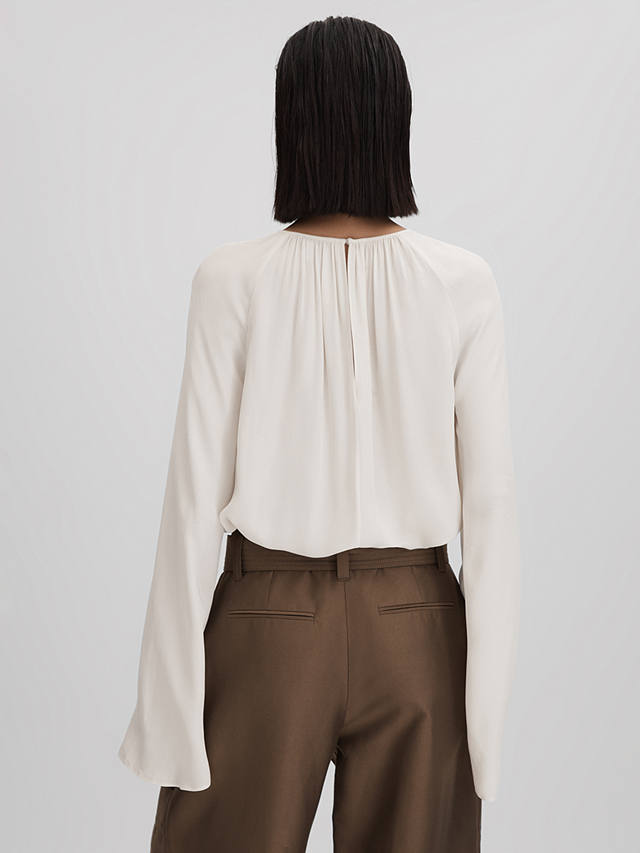 Reiss Gracie Cut Out Detail Blouse, Ivory