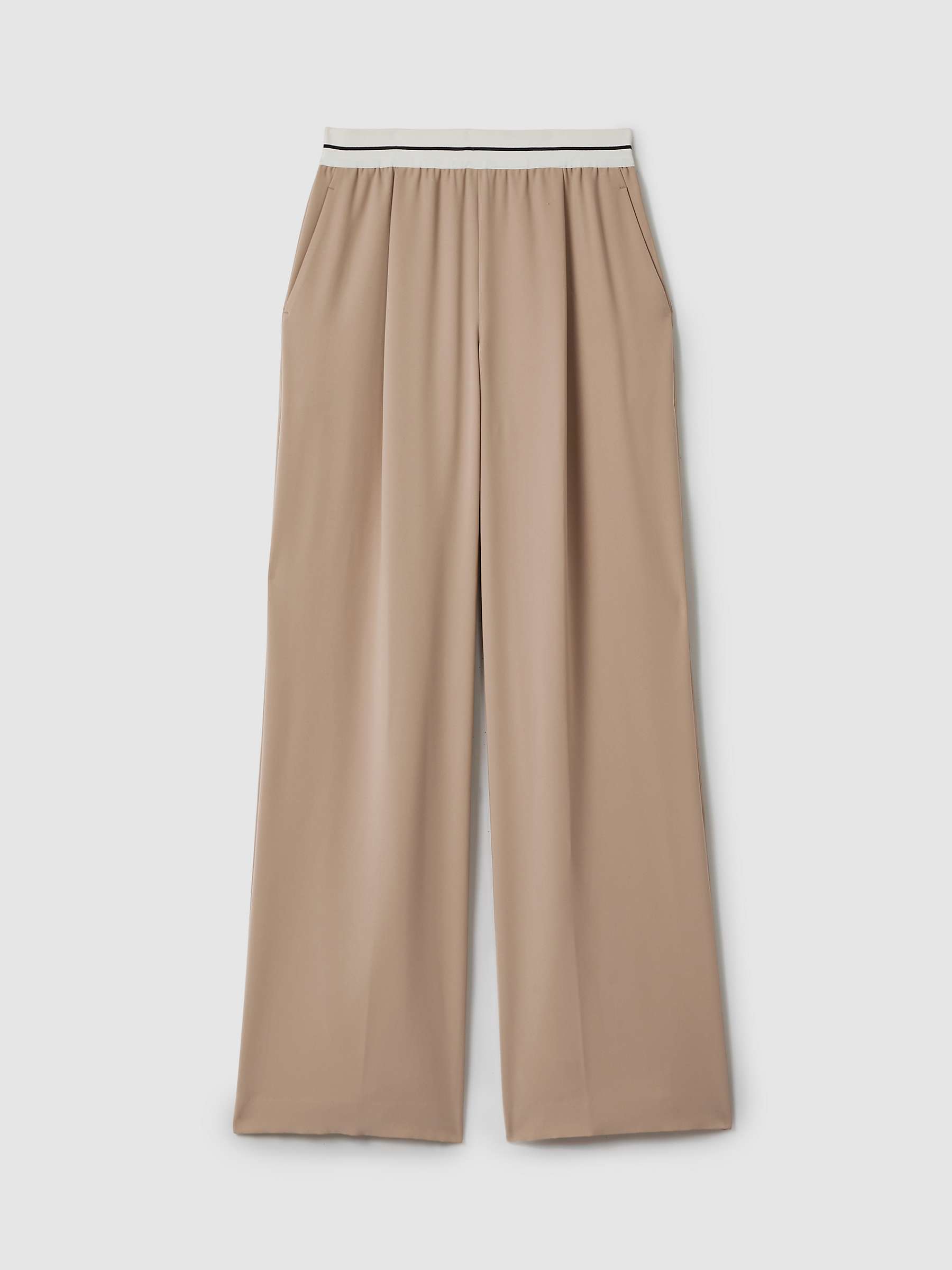 Buy Reiss Abigail Wide Leg Trousers, Stone Online at johnlewis.com