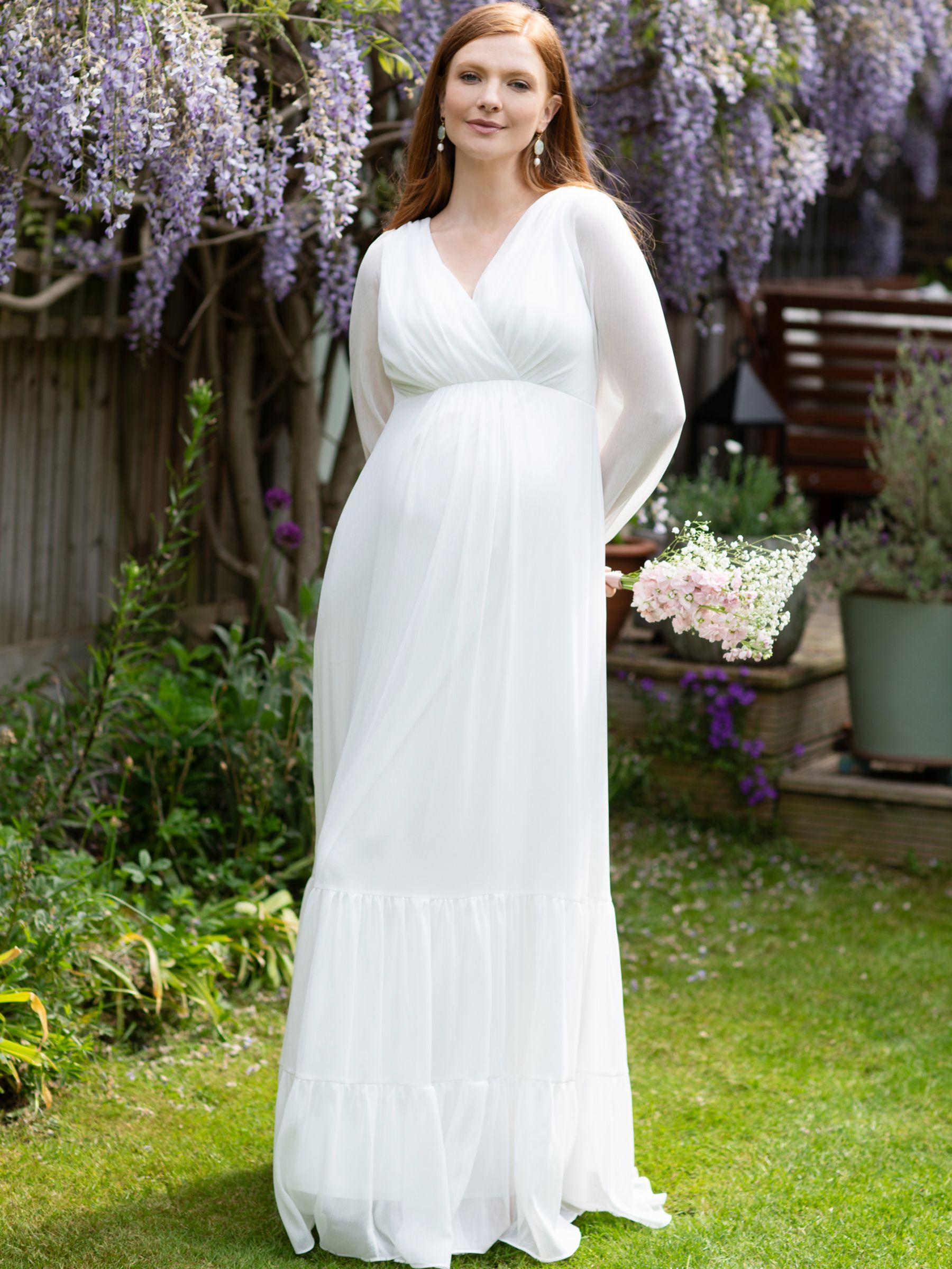 Tiffany Rose Maternity Bella Maxi Dress, White, 12-14
