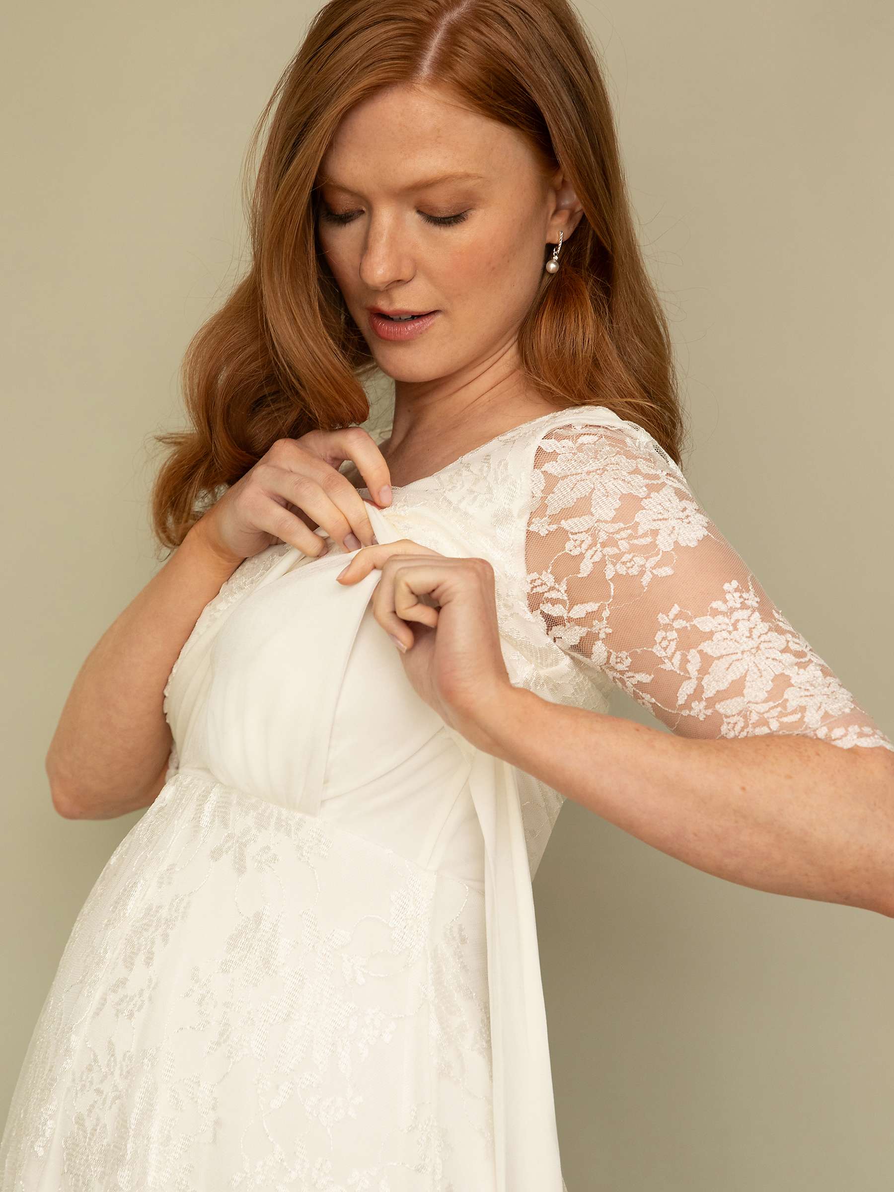 Buy Tiffany Rose Esther Lace Maternity & Nursing Wedding Dress, Ivory Online at johnlewis.com