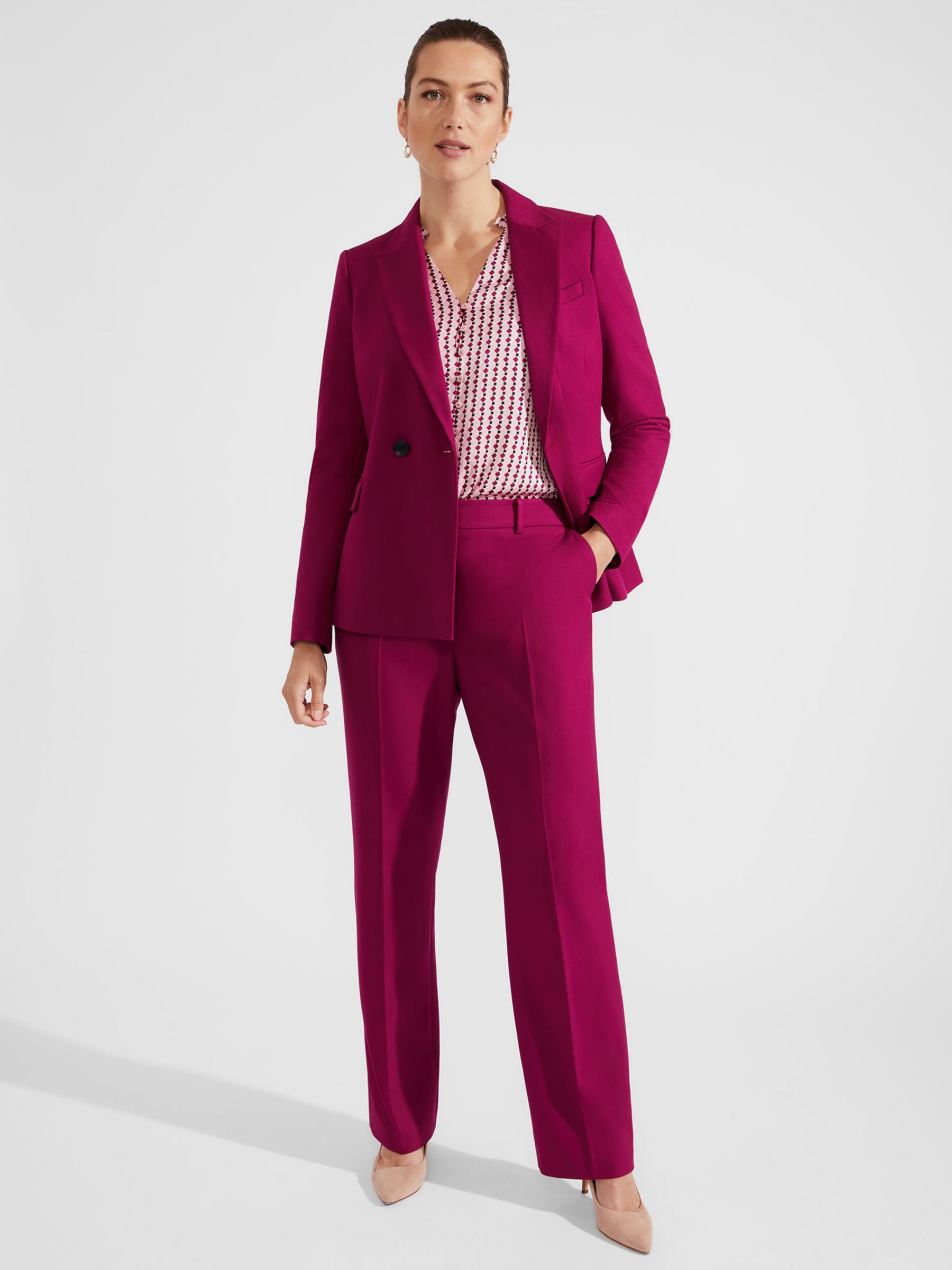 Hobbs Petite Nola Double Breasted Tailored Jacket, Bramble Apple at ...