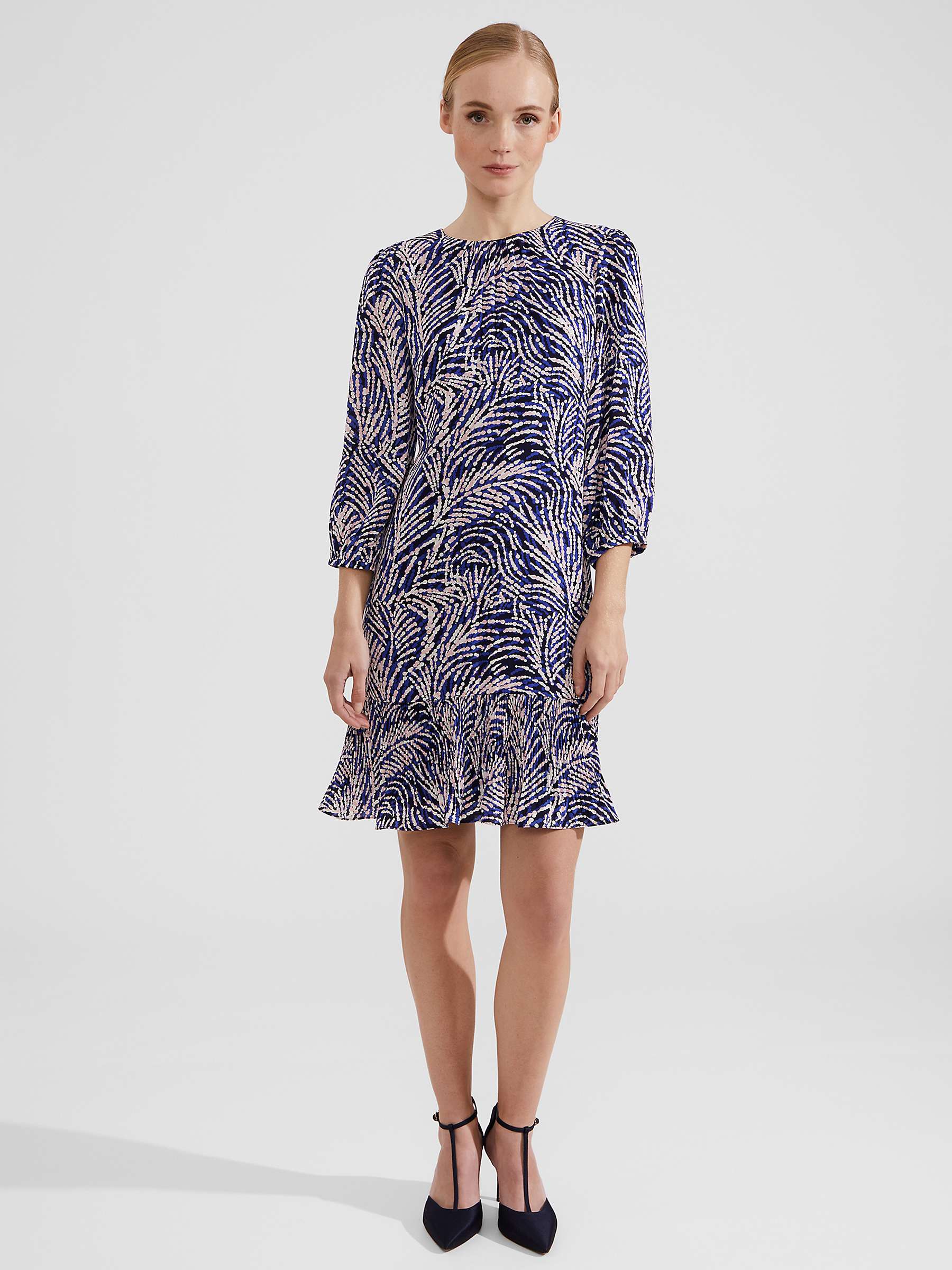 Buy Hobbs Petite Lilith Abstract Print Dress, Navy/Multi Online at johnlewis.com