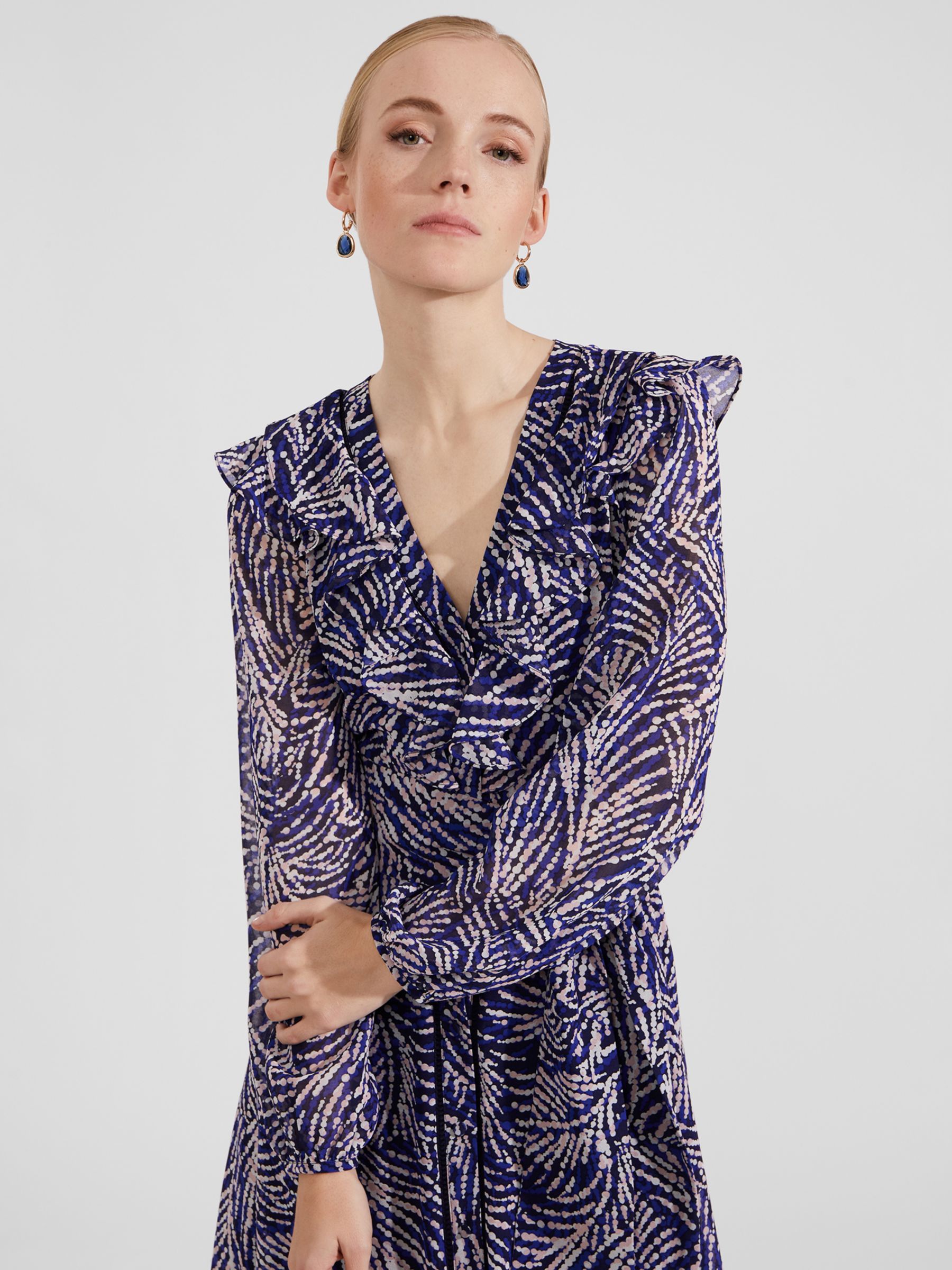 Buy Hobbs Rosana Midi Dress, Navy/Multi Online at johnlewis.com