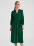 Hobbs Magnolia Belted Midi Dress, Green, Green