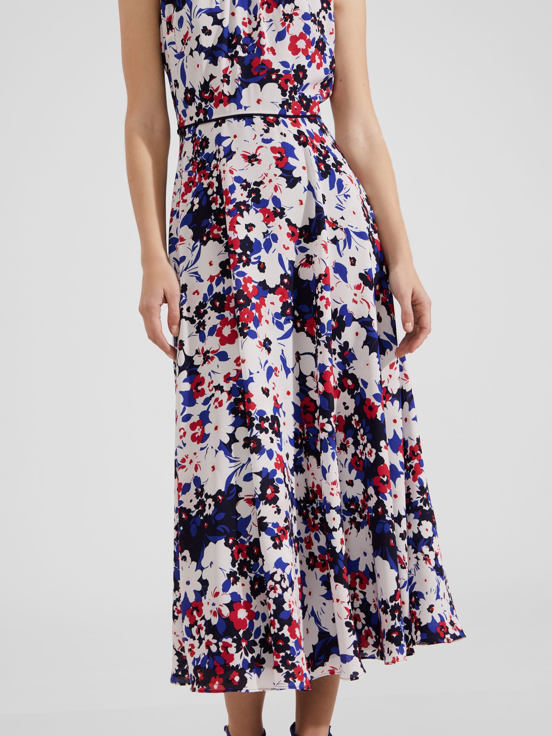 Buy Hobbs Carly Floral Print Midi Dress, Navy/Multi Online at johnlewis.com