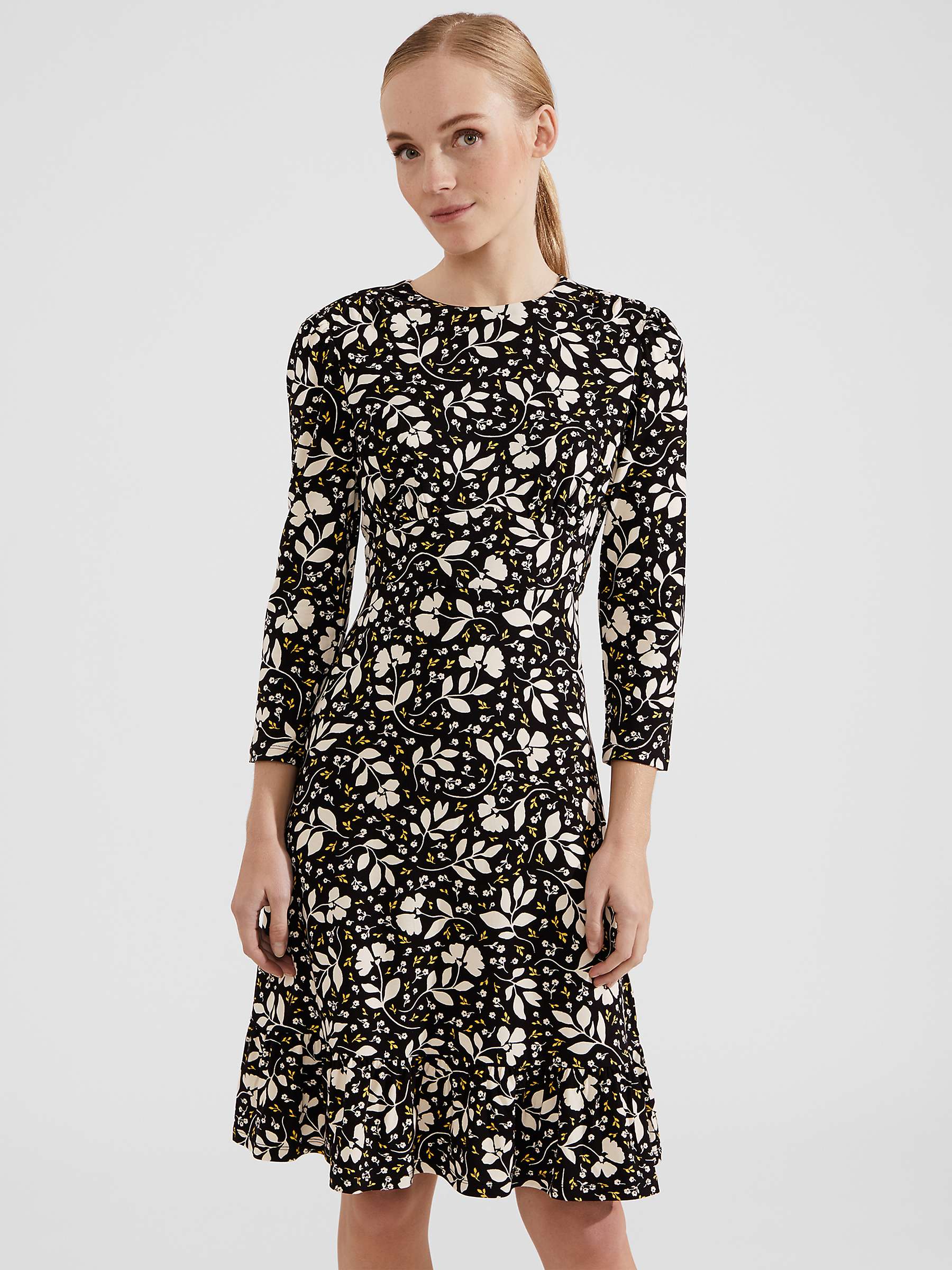 Buy Hobbs Ami Ecovero Blend Jersey Dress, Black/Multi Online at johnlewis.com