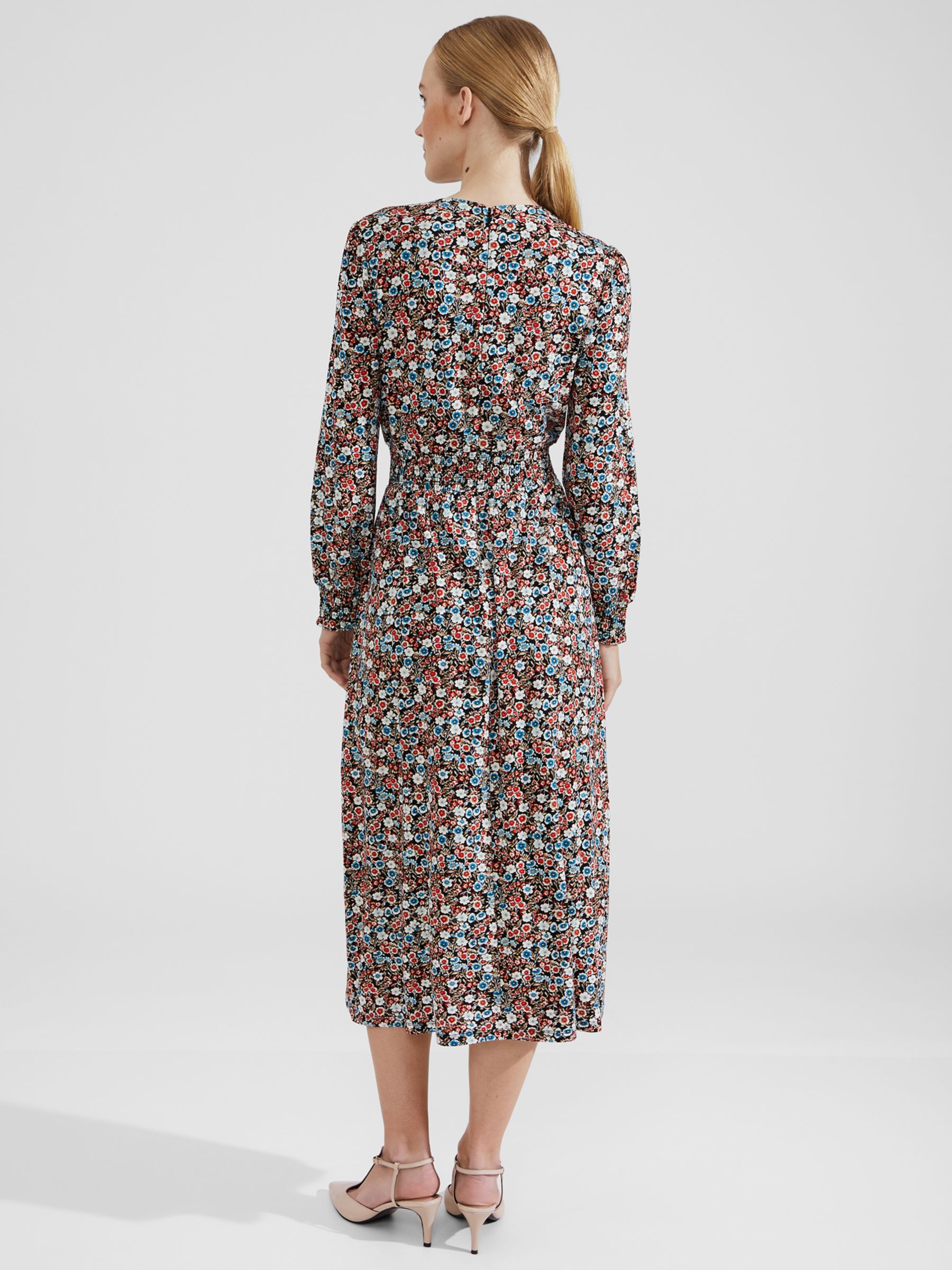 Buy Hobbs Maddy Floral Print Jersey Midi Dress, Multi Online at johnlewis.com