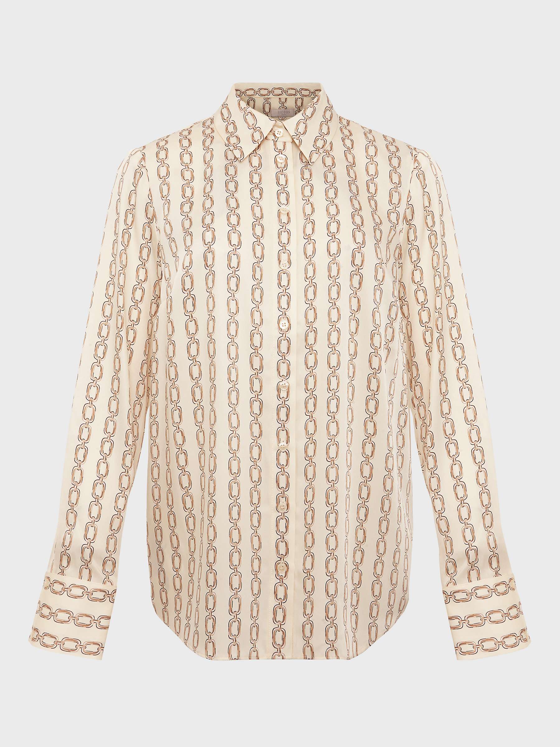 Buy Hobbs Joelle Long Sleeve Shirt, Cream Camel Online at johnlewis.com