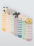 John Lewis Kids' Animal Face Cotton Blend Socks, Pack of 7, Multi