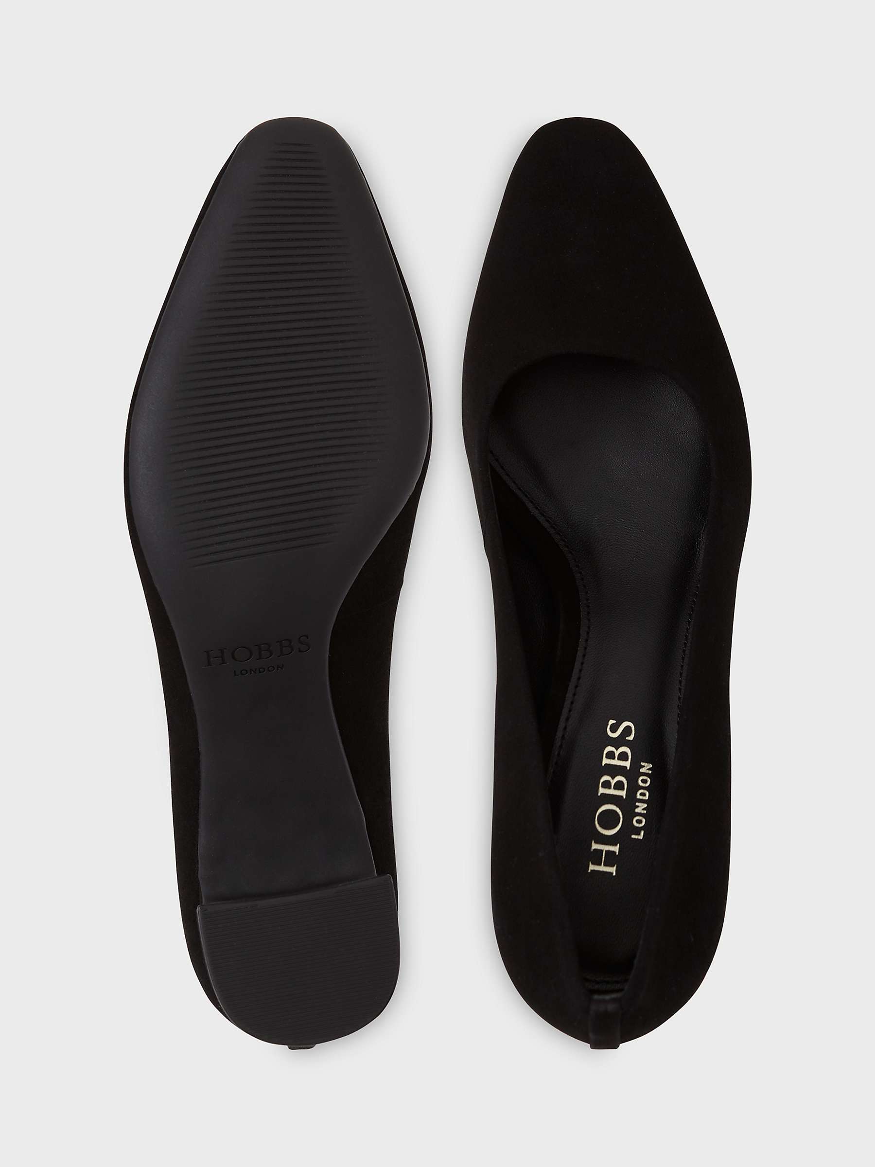 Buy Hobbs Clemmi Suede Shoes, Black Online at johnlewis.com