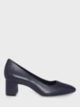 Hobbs Clemmi Leather Court Shoes, Navy, Navy