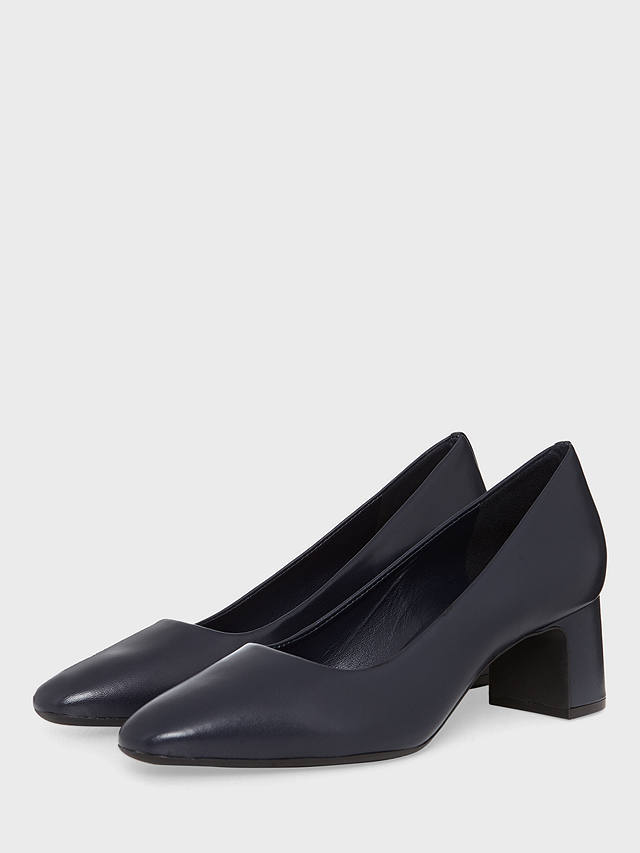 Hobbs Clemmi Leather Court Shoes, Navy