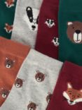 John Lewis Kids' Animal Faces Cotton Rich Socks, Pack of 7, Multi