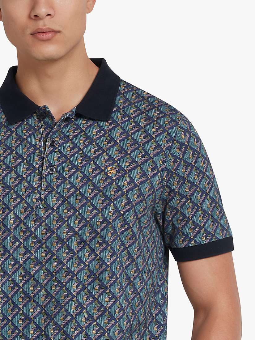 Buy Farah Heydon Geometric Print Short Sleeve Polo Shirt, Multi Online at johnlewis.com