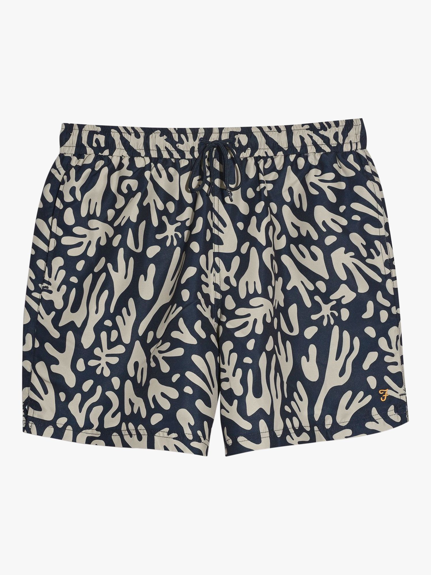 Farah Colbert Reef Print Swim Shorts, Navy/Multi, M