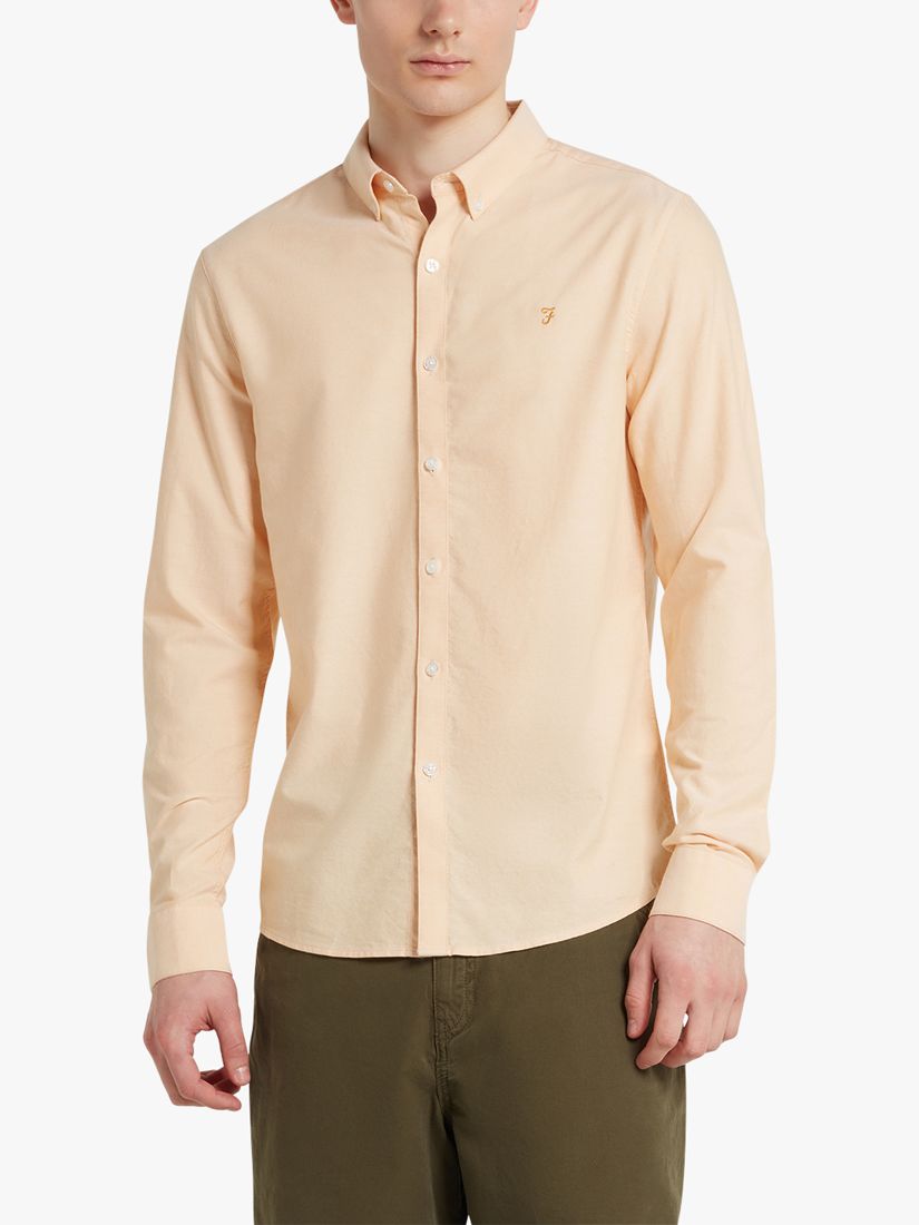 Farah Brewer Long Sleeve Shirt, Bleached Yellow, L