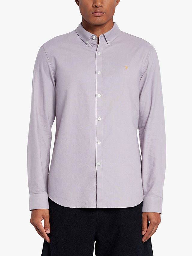 Farah Brewer Long Sleeve Organic Cotton Shirt, Slate Purple