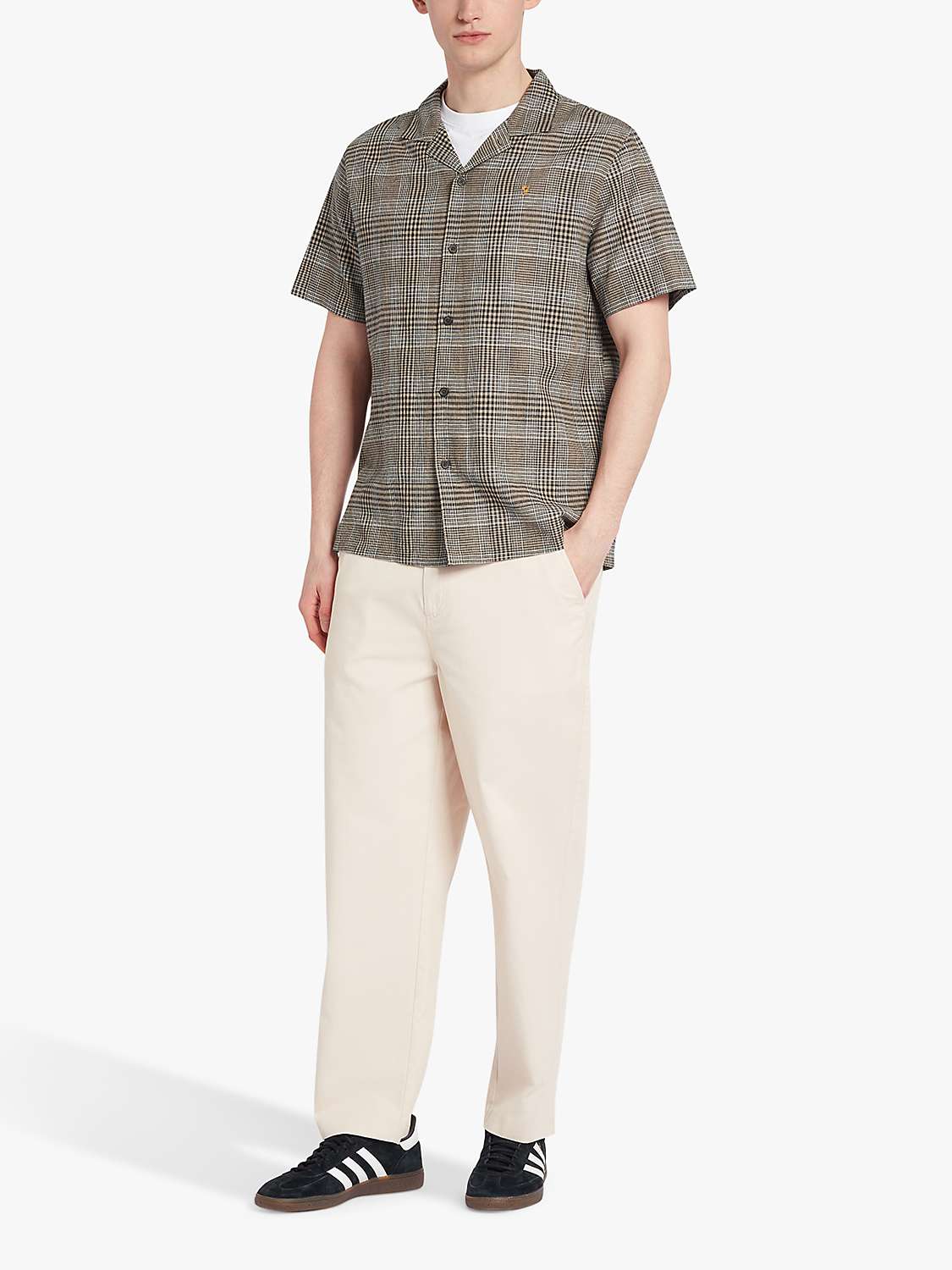 Buy Farah Yute Short Sleeve Linen Blend Shirt, True Khaki Online at johnlewis.com