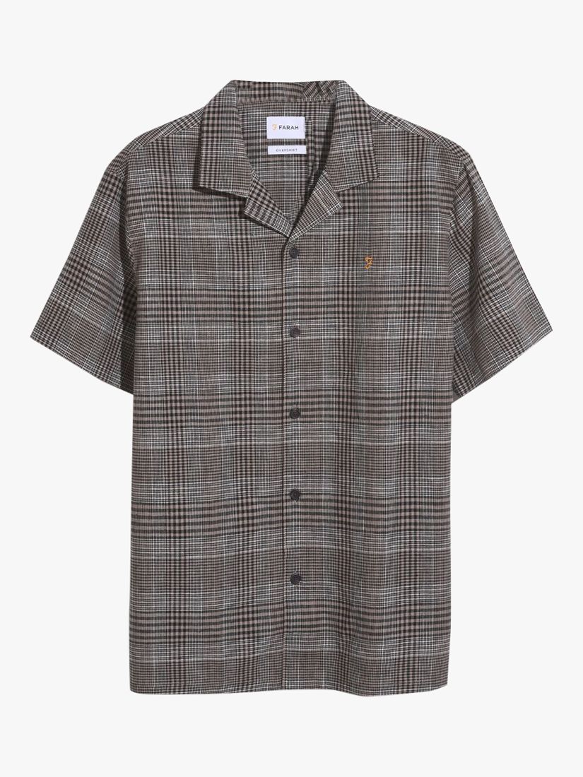 Buy Farah Yute Short Sleeve Linen Blend Shirt, True Khaki Online at johnlewis.com