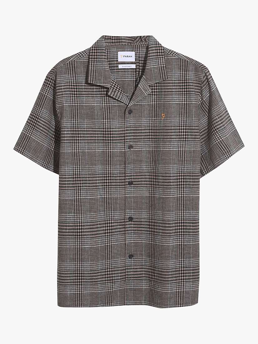 Buy Farah Yute Short Sleeve Linen Blend Shirt, True Khaki Online at johnlewis.com