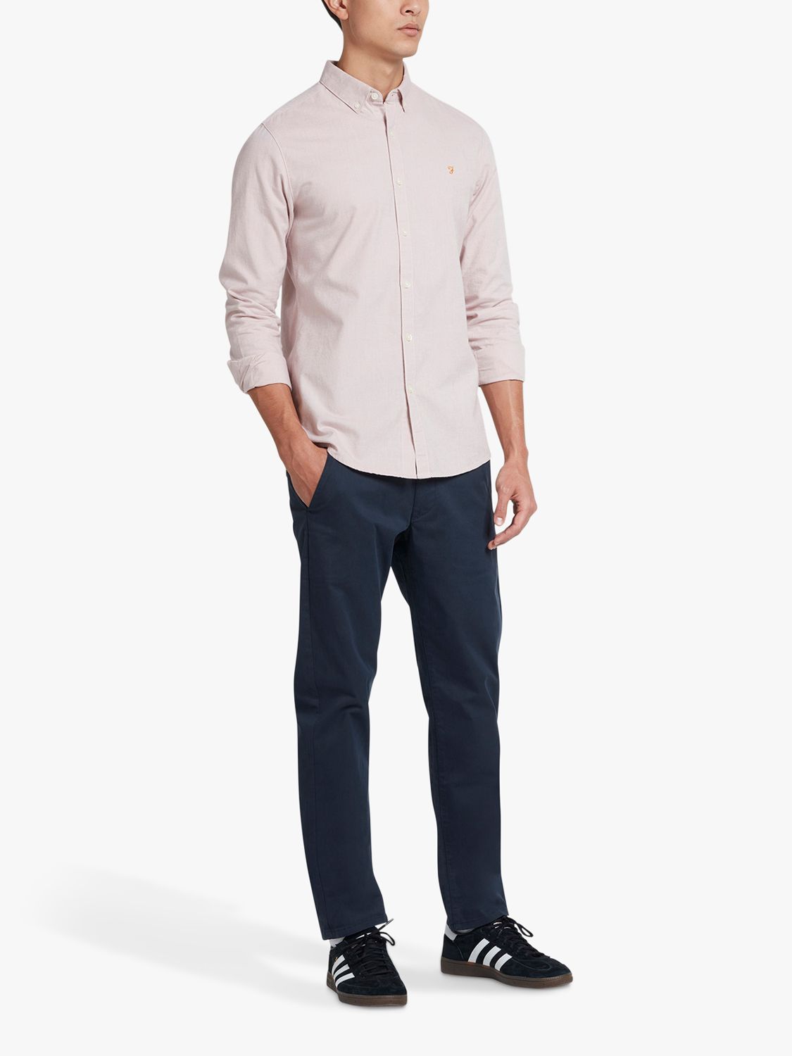 Buy Farah Steen Organic Cotton Long Sleeve Shirt, Dark Pink Online at johnlewis.com