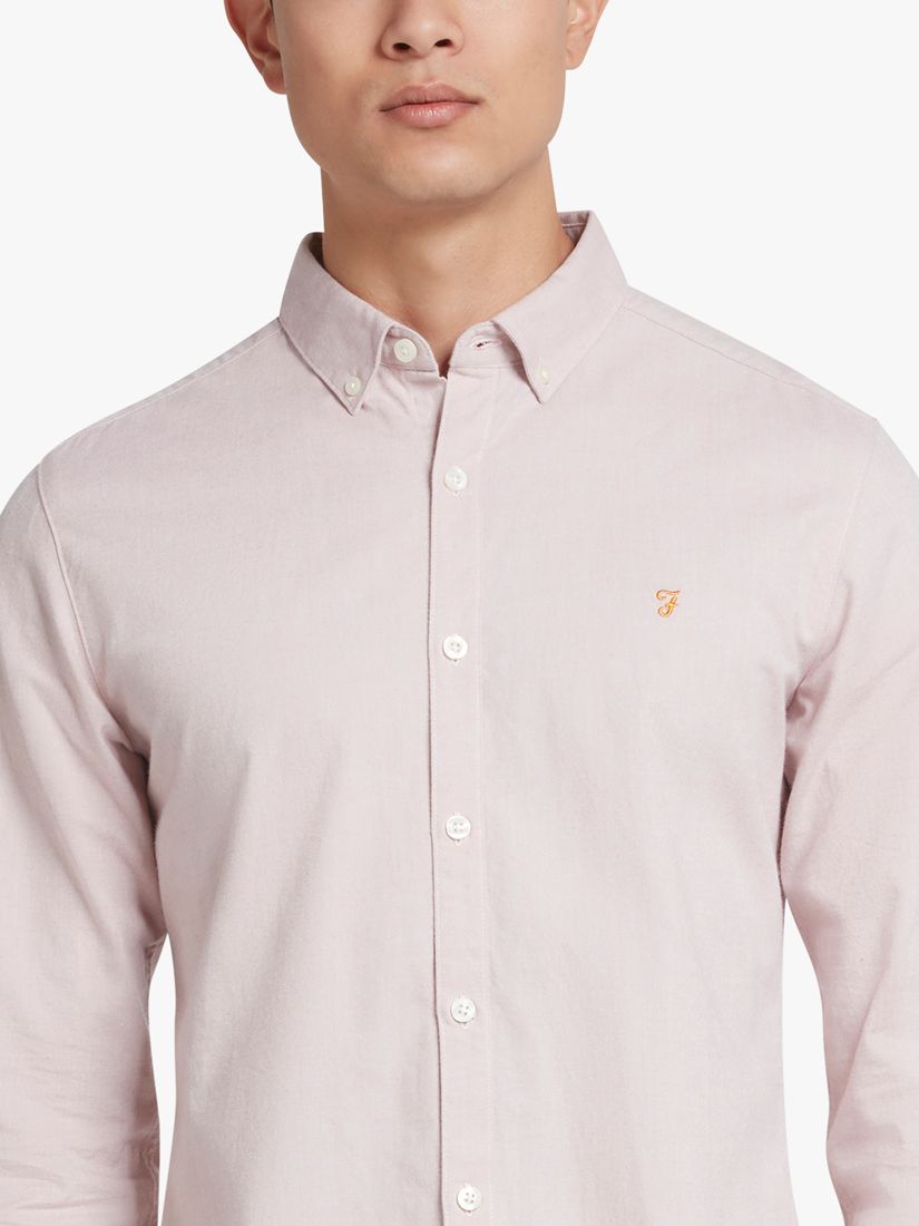 Farah Steen Organic Cotton Long Sleeve Shirt, Dark Pink, M