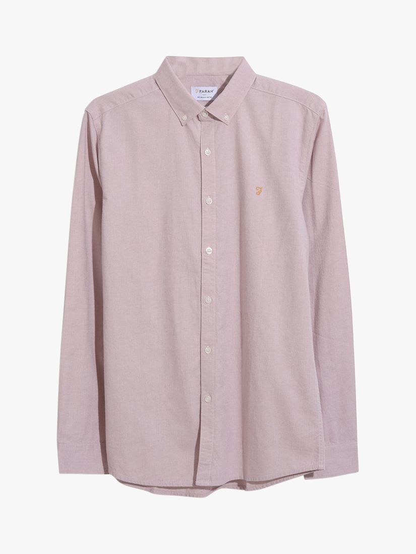 Farah Steen Organic Cotton Long Sleeve Shirt, Dark Pink, M