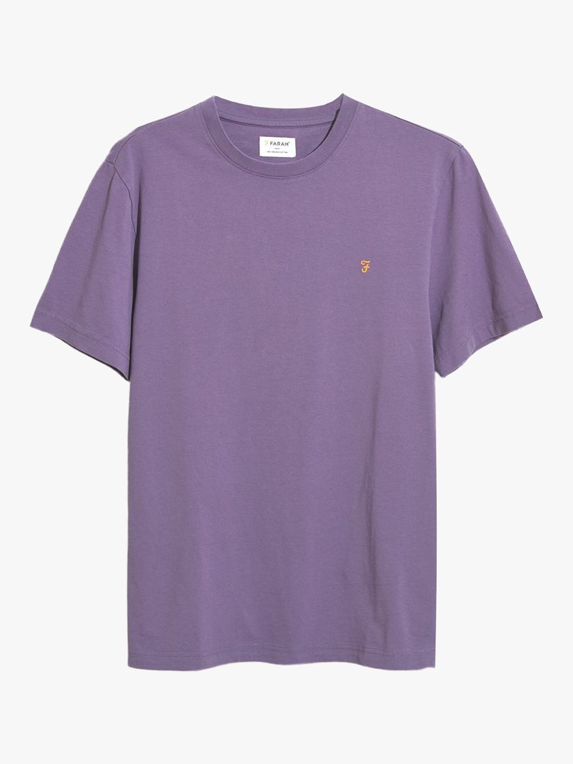 Farah Danny Regular Fit Organic Cotton T-Shirt, Slate Purple, S