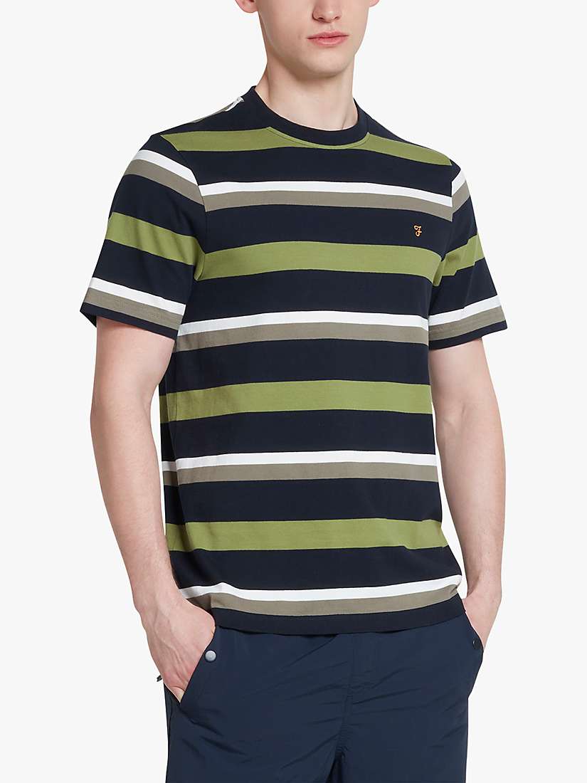 Buy Farah Caspar Striped Organic Cotton Short Sleeve T-Shirt, Multi Online at johnlewis.com