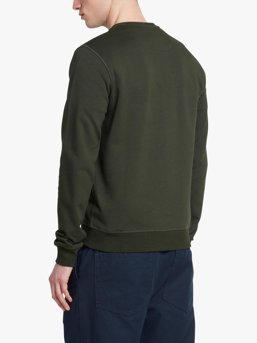 Farah Tim Slim Fit Organic Cotton Terry Sweatshirt, Evergreen, S