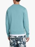 Farah Tim Slim Fit Organic Cotton Terry Sweatshirt, Brook Blue