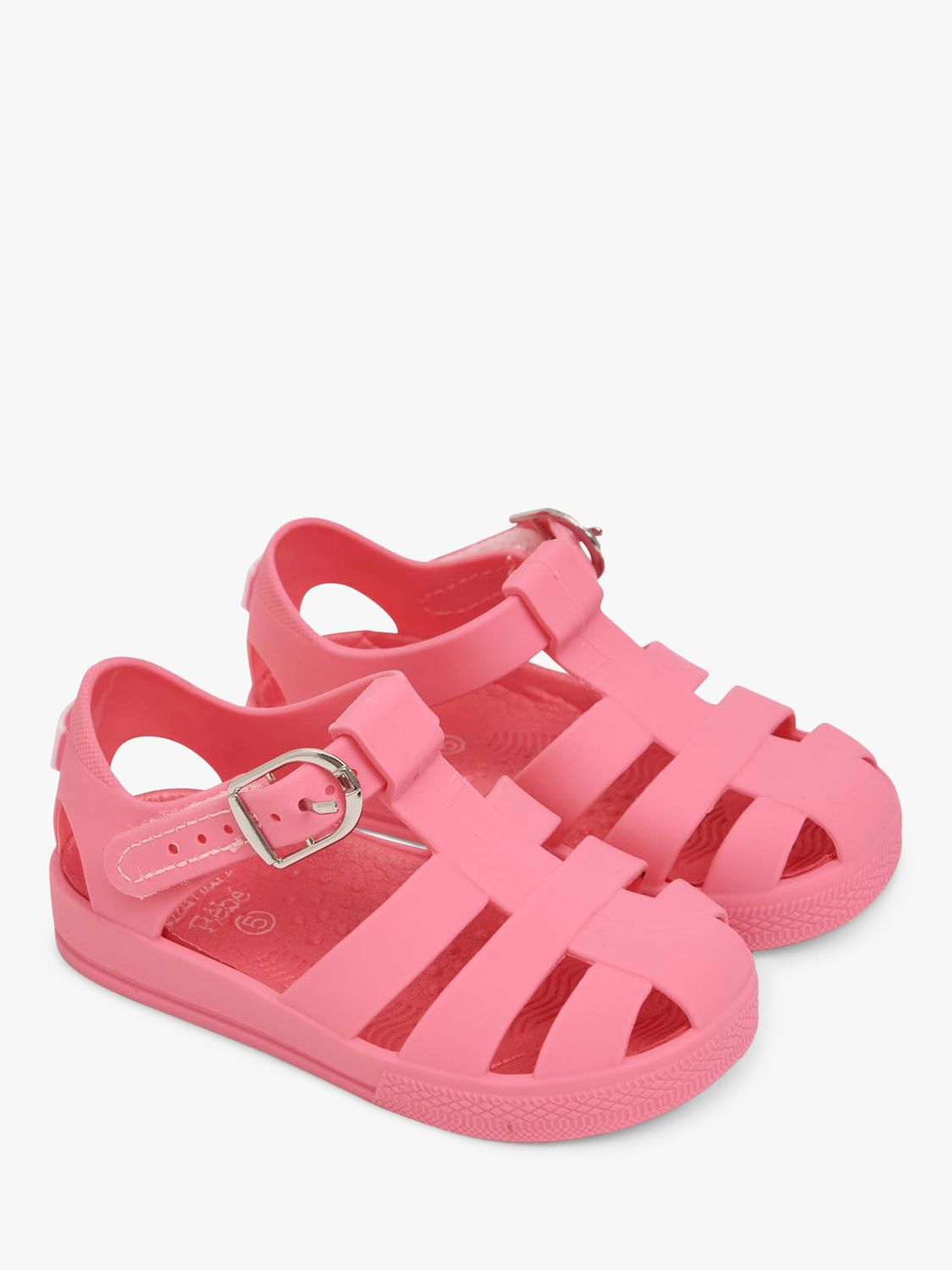 JoJo Maman Bébé Kids' Jelly Buckle Sandals, Pink, 8 Jnr