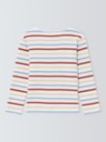 Armor Lux Kids' Stripe Long Sleeve T-Shirt, Blanc/Marmo/Ketchup