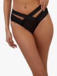 Playful Promises Etta Mesh & Elastic High Waist Briefs, Black