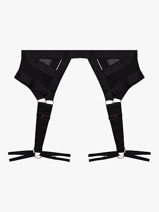 Playful Promises Etta Mesh & Elastic Strap Harness Suspenders, Black