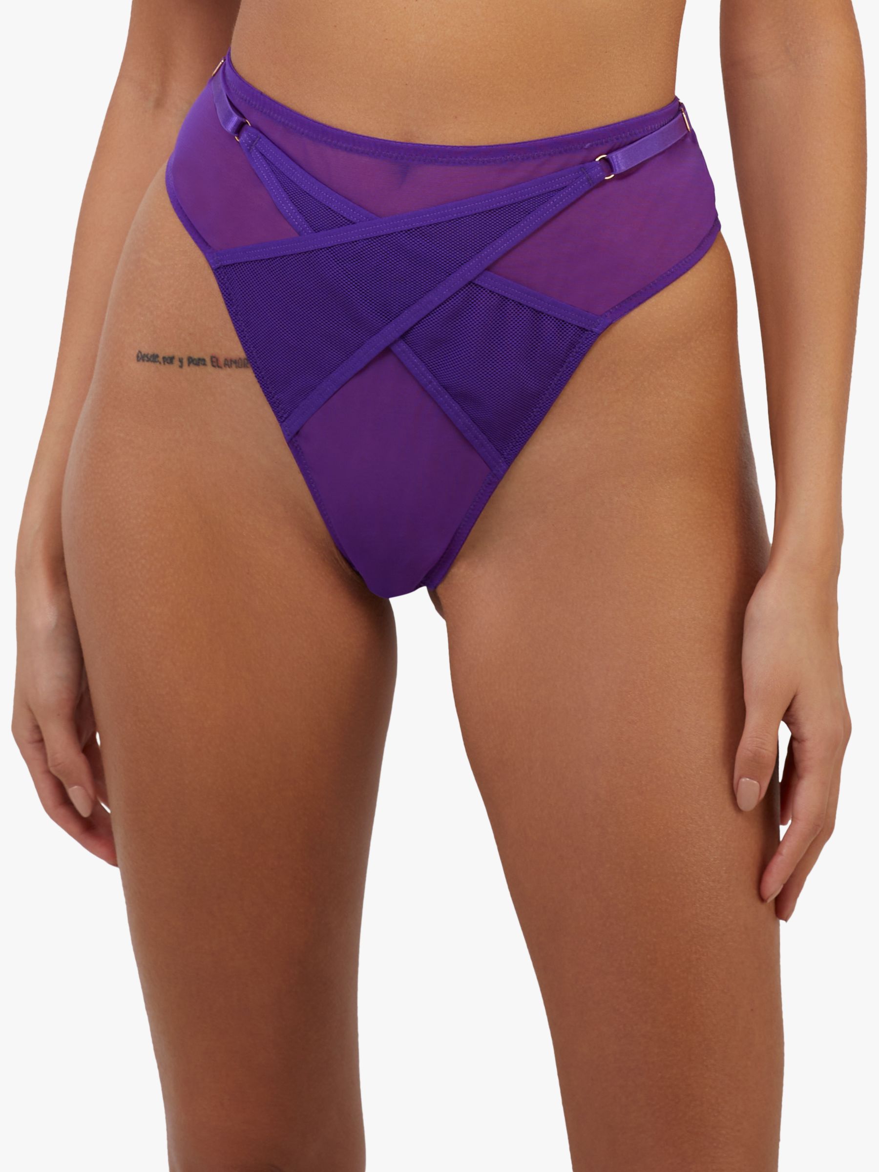Playful Promises Eddie Crossover Thong, Electric Purple, 8