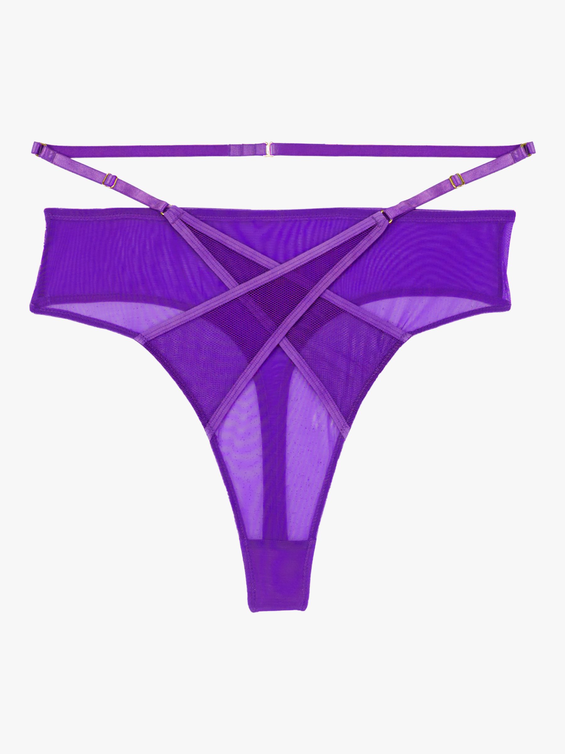 Playful Promises Eddie Crossover Thong, Electric Purple, 8